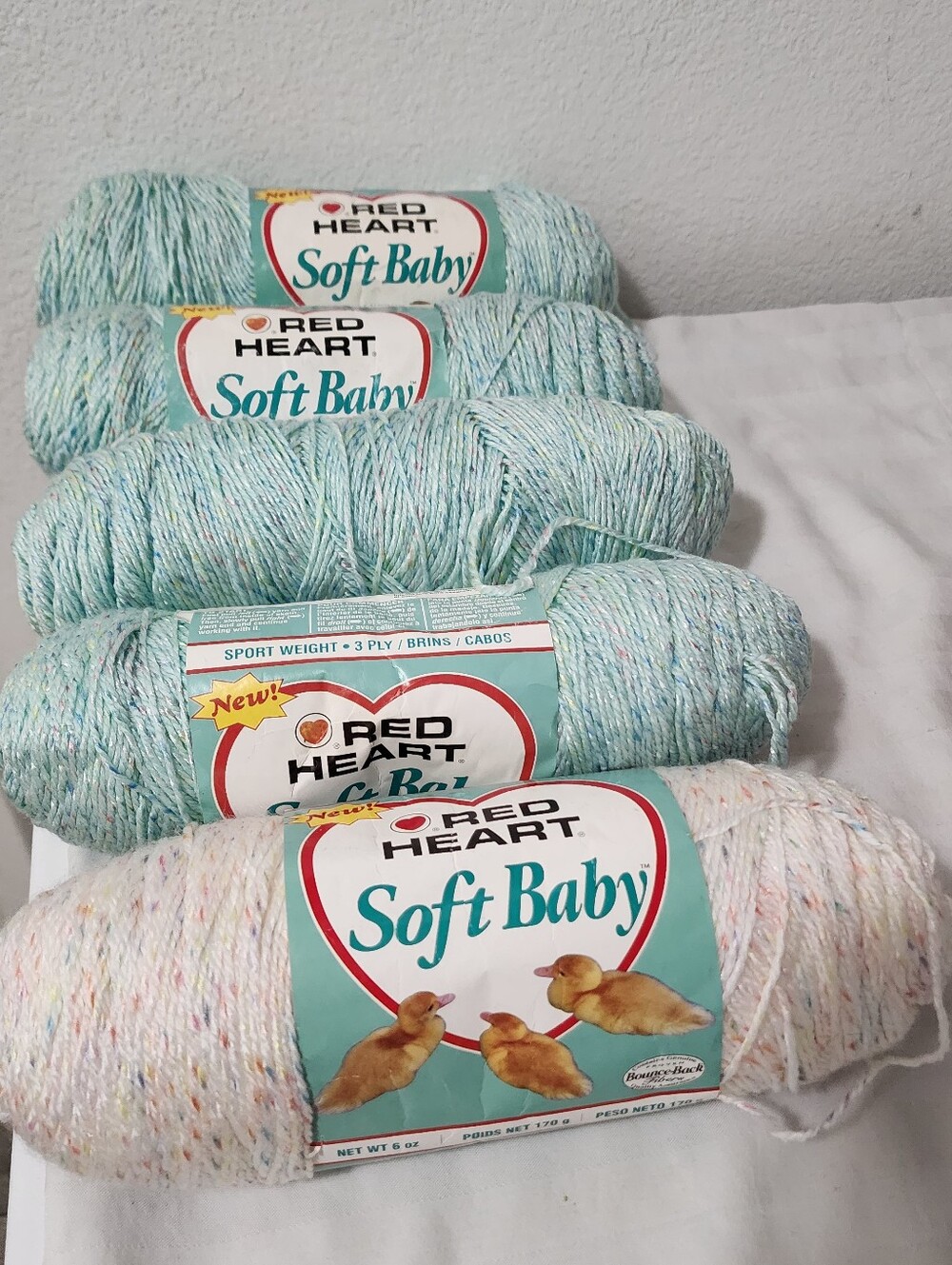 Soft Baby Yarn - Pastel Mint and Cream